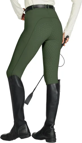 Miniatura 5 de Willit Pantalones de equitación para mujer con asiento completo, pantalones de silicona con bolsillo con cremallera