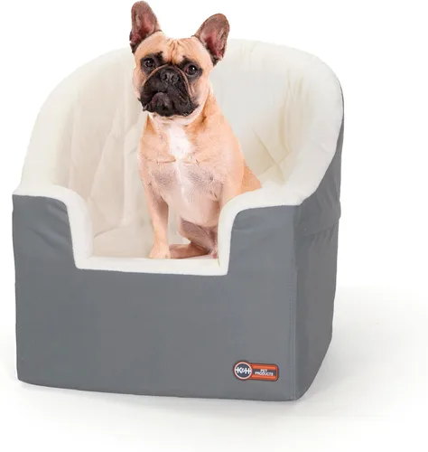 K&H Pet Products Asiento elevador de cubo para perro, cinturón de seguridad seguro, 2 correas de seguridad, fundas lavables, asientos elevadores