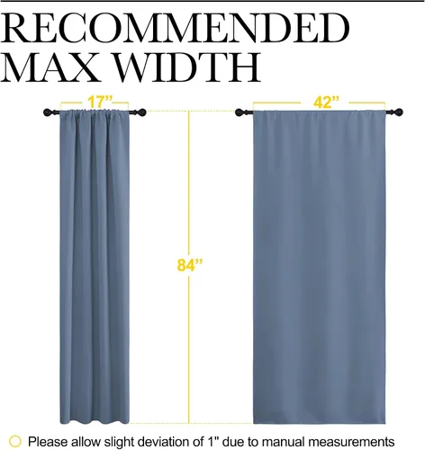 Miniatura 5 de NICETOWN 2 paneles de cortinas opacas de 42 x 84 pulgadas de largo con bolsillo para barra con 4 paneles de 42 x 16 pulgadas de largo, cenefas