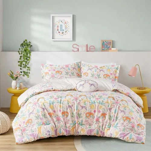 Miniatura 14 de Intelligent Design Edredón para niños, vibrante, divertido y juguetón con estampado de unicornio alternativo para todas las estaciones, juego