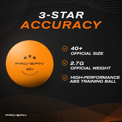 Miniatura 3 de PRO-SPIN Ping Pong Balls - 3-Star Premium Orange Table Tennis Balls High-Performance 40+ ABS Professional Quality Ultimate Durability for Indoor