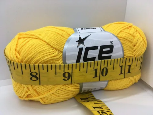 Miniatura 4 de Hilo de bambú de algodón amarillo, 1.76 oz, 153 yardas, peso #2 (deportivo, fino) - #41444