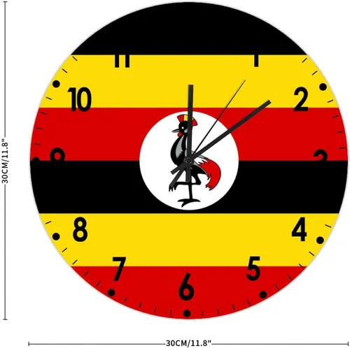 Miniatura 411 de Cheyan Reloj de pared con bandera de Canadá de 12 pulgadas, silencioso, sin tictac, de PVC, funciona con pilas, reloj redondo decorativo, regalo