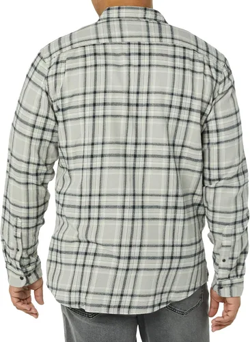 Miniatura 5 de Tienda Essentials Camisa de franela de manga larga con dos bolsillos para hombre