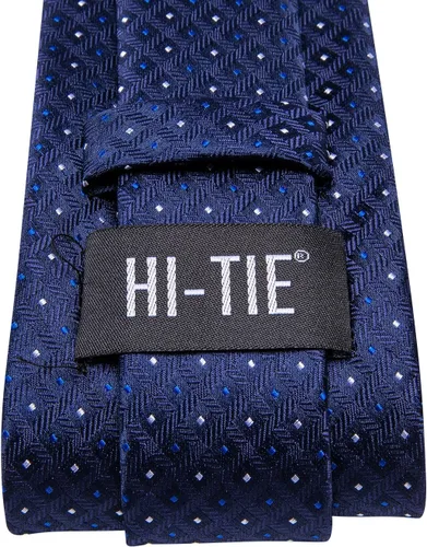 Miniatura 112 de Hi-Tie Corbata clásica de cachemira para hombre con pañuelo y gemelos a cuadros