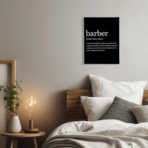 Miniatura 3 de PHAMTE Arte de pared de definición de peluquería, decoración de peluquería moderna, impresión de citas de barbería enmarcadas, pintura en lienzo