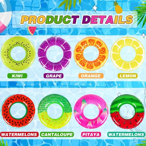 Miniatura 2 de Libima Flotadores inflables de piscina para adultos, anillos de natación, tubos de natación, flotadores para adultos, decoraciones hawaianas