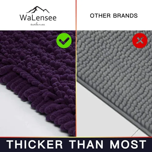 Miniatura 244 de Walensee Alfombra de baño antideslizante (24x17 pulgadas, rosa polvoriento) absorbente de agua, súper suave, lanuda de felpilla, lavable a máquina