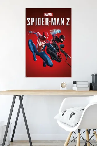 Miniatura 4 de Marvel's Spider-Man 2 - Póster de pared de arte clave, 34 pulgadas de largo x 22.4 pulgadas de ancho, versión premium sin marco