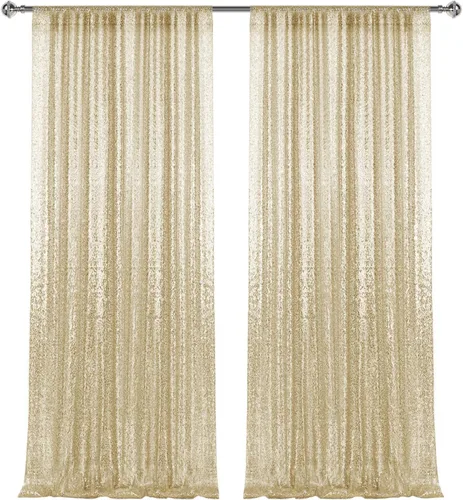 Miniatura 63 de 2 paneles de cortinas de fondo de lentejuelas verdes de 8 pies, cortinas de fondo de fotografía con purpurina para decoración de Navidad, boda