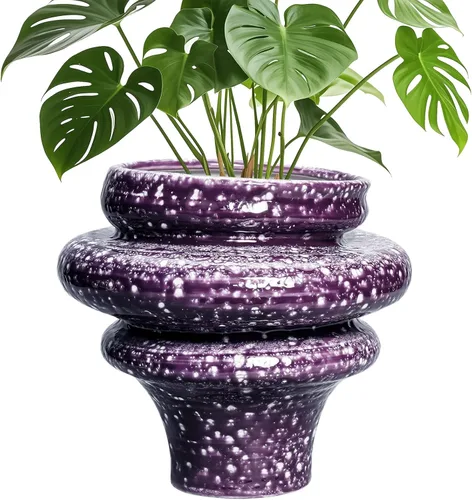 Miniatura 18 de Macetas de cerámica para plantas de 10.6 pulgadas, macetas de bonsái para plantas de interior con orificio de drenaje, maceta decorativa al aire