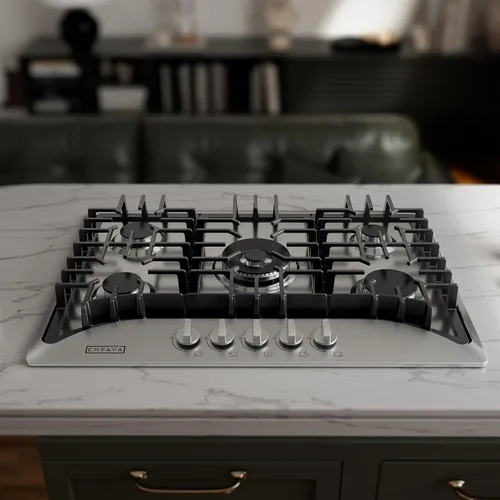 Miniatura 8 de Empava - Anafe de gas de 30 pulgadas con 5 quemadores de clase mundial fabricados en Italia SABAF, convertible a GLP/GN, ideal para cocinas de RV