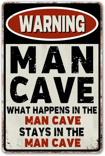 CrazySign Letrero Divertido de Bar Cueva de Hombre Letrero de Metal Vintage Para Garaje Casa Bar Decoración de Pared (240)