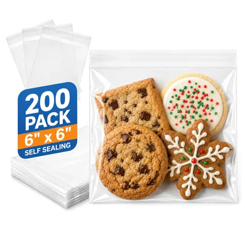 Miniatura 15 de 200 bolsas transparentes de celofán para panadería autosellables de 3x5-1.4 mils de grosor, bolsas pequeñas de plástico adhesivo OPP para galletas
