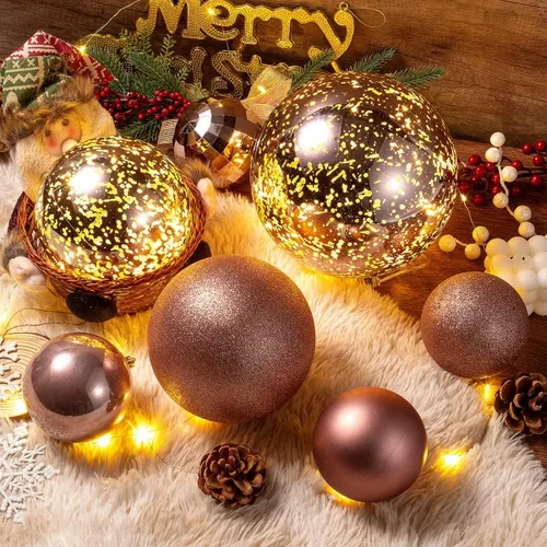 Miniatura 4 de XmasExp Adornos de Navidad grandes de 6 pulgadas, decoración de árbol gigante, bolas colgantes decorativas inastillables para decoración de fiestas