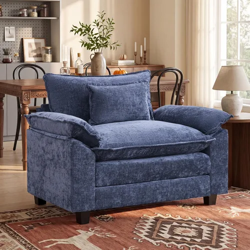 Miniatura 61 de Oprisen Sofá Seccional Modular, Cómodo Cloud Couch Sofá Seccional, Sofá Cama de Chenilla con Asiento Profundo con Almohadas Decorativas para Sala