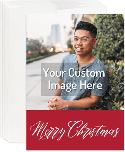 Miniatura 6 de Tarjeta de Navidad personalizada, personaliza tu imagen fotográfica, carga tu tarjeta de felicitación de texto, vacaciones de Navidad