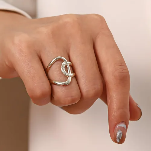 Miniatura 258 de Anillo de plata de ley 925, minimalista, ajustable, hecho a mano, para mujeres y niñas