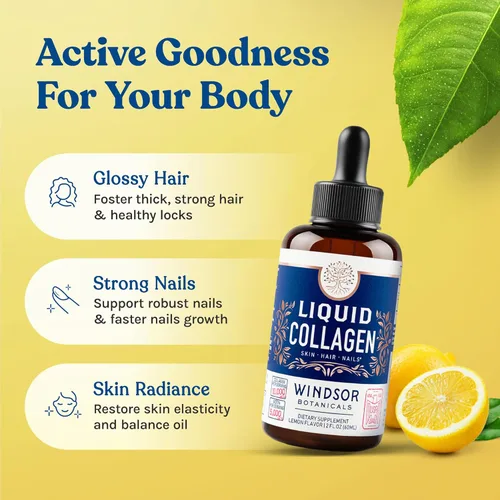 Miniatura 2 de Suplemento concentrado de péptidos de colágeno líquido – 30,000 mcg de colágeno líquido hidrolizado para mujeres más biotina cabello, piel, soporte