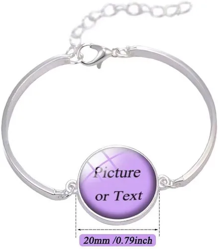 Miniatura 3 de NA" Cabourg France Promenade Marcel Proust - Pulsera de cristal para mujer, pulsera ajustable de metal plateado, recuerdos de viaje, regalos