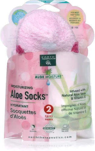 Miniatura 3 de Earth Therapeutics Calcetines de aloe, 2 pares por paquete (1 par multicolor, un par aguamarina) Earth Therapeutics