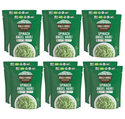 Miniatura 8 de Miracle Noodle Angel Hair Shirataki - Fideos Konjac listos para comer, aptos para dieta cetogénica, paleo, veganos, sin gluten, bajos