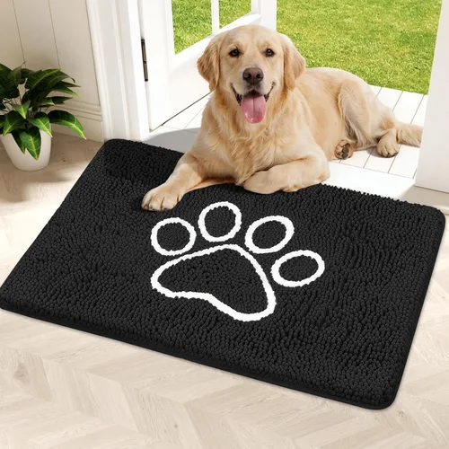 Miniatura 37 de Bcoimo Tapete súper absorbente para puerta de perro, 30 x 20 pulgadas, tapete antideslizante para patas fangosas, alfombras para mascotas para patas