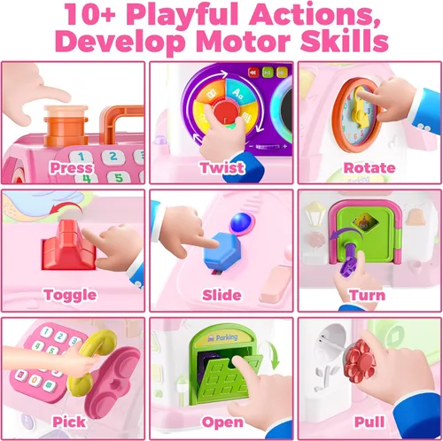 Miniatura 4 de Talkfun - Juguete Montessori para niñas de 1 año, regalos, juguete educativo musical bilingüe para niños pequeños de 1 a 2 años, 12 a 18 meses