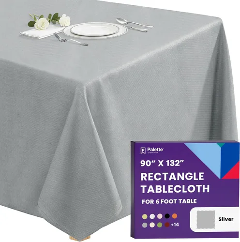 Miniatura 133 de Gee Di Moda - Mantel rectangular de 60 x 84 pulgadas – Mantel rectangular de poliéster lavable para mesa de 5 pies