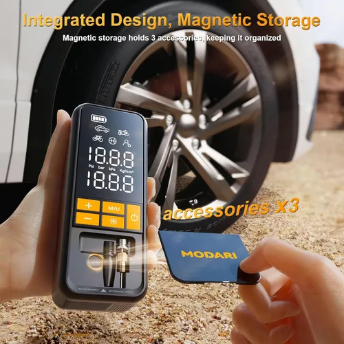 Miniatura 2 de MODARI Inflador de neumáticos Compresor de aire portátil - Bomba de aire portátil 4 veces más rápida de 160 PSI para automóviles - Infladores