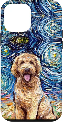 Miniatura 16 de Cute Goldendoodle Starry Night Doodle Dog Art by Aja Case for iPhone 17