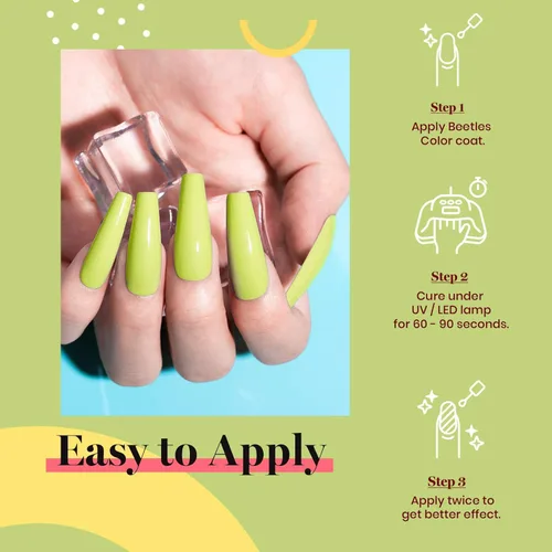 Miniatura 296 de Beetles - Esmalte de uñas de gel marrón – 0.5 onzas líquidas de esmalte de gel marrón oscuro, lámpara LED UV para uñas, regalo de manicura para I