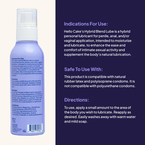Miniatura 2 de Hello Cake Lubricante Híbrido - Lubricante personal a base de silicona y agua, seguro para todos los juguetes, ultra deslizante, duradero,