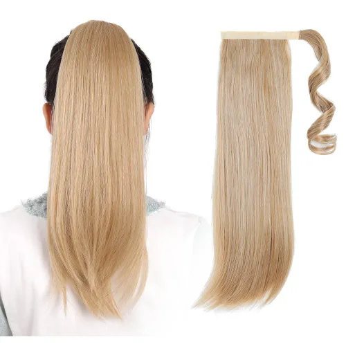 Miniatura 11 de Extensiones de cabello para cola de caballo, extensión de cola de caballo roja de 16 pulgadas, corta, ondulada, rizada, envolvente, cola de caballo