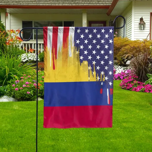 Banderas Colombiana Bandera Americana Amistad Estados Unidos Colombia Root House Bandera (29.5 x 39.5 pulgadas), banderas de Estados Unidos de