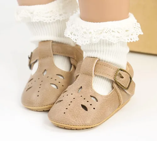 Miniatura 2 de SOFMUO Zapatos deportivos de cuero con cordones para bebés, niños y niñas, suela de goma suave, mocasines Oxford para recién nacidos