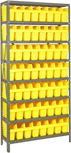 Miniatura 504 de Quantum QSBU-245BK Heavy Duty Shelving Unit with (7) Shelves and (24) QUS245 Black Bins for Garage Warehouse Storage Distribution 400 lb Load