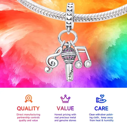 Miniatura 3 de NUJIFFY Cuentas de plata de ley 925 para pulseras y collares, cuentas de cristal para hermana de pasaporte de avión, pulseras de ángulo de corazón