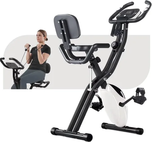 Merax Bicicleta de entrenamiento para el hogar: bicicleta estática reclinada 4 en 1 y posiciones verticales de bicicleta de ciclismo para Blanco