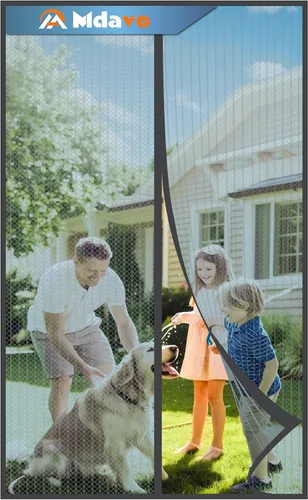 Miniatura 9 de Puerta mosquitera magnética, mantiene a los insectos fuera, apta para mascotas y niños, funciona con puertas delanteras, puertas correderas, se