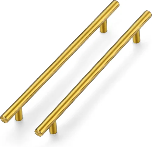 Miniatura 8 de Ravinte Paquete de 5 manijas doradas para gabinete, tiradores de gabinete de cocina de latón cepillado de 2-1/2 pulgadas, tiradores de cajones