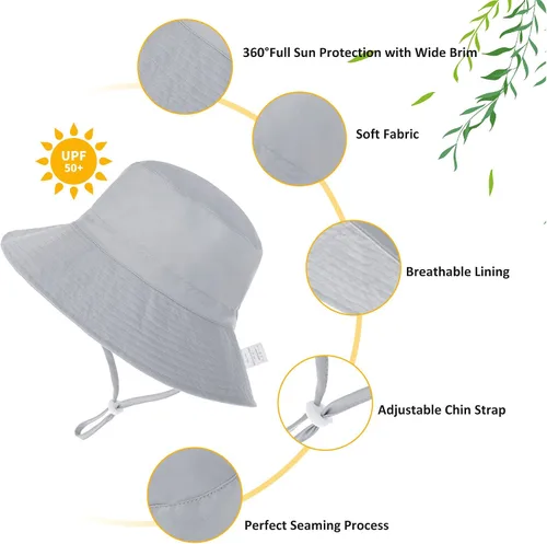 Miniatura 4 de Zando Toddler Sun Hat for Baby Sun Hats UPF 50+ Adjustable Baby Sun Protection Bucket Hat Toddler Bucket Hats for Boys Girls