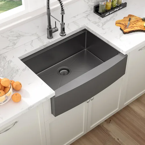 Miniatura 4 de Sarlai Fregadero de cocina de 30 unidades color negro, 30 x 22 pulgadas, fregadero de cocina de 30 x 22 pulgadas, fregadero de cocina de acero Acero
