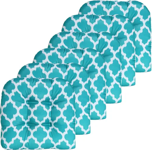 Miniatura 12 de Sweet Home Collection - Cojines para silla de patio al aire libre, cojines prémium con relleno grueso y cómodo de fibra, con tul, 19 x 19 pulgadas