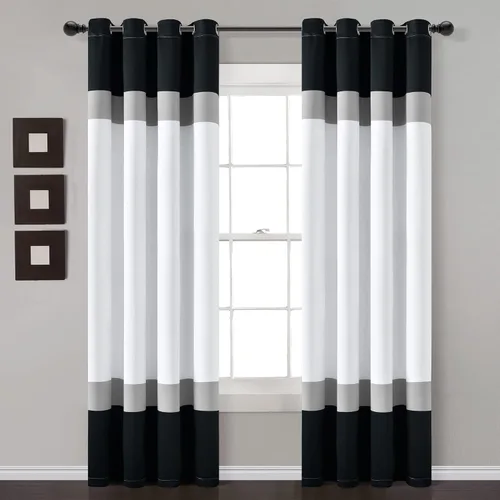 Lush Decor Alexander - Par de paneles de cortinas para ventana con filtro de luz, bloque de color, 52 pulgadas de ancho x 84 pulgadas de largo,