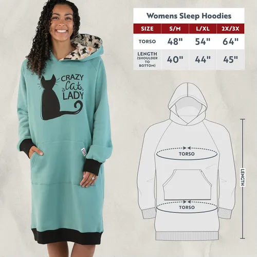 Miniatura 31 de Lazy One Sudadera con capucha de gran tamaño, ropa de dormir cómoda, vestido de suéter para mujer