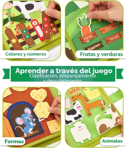 Miniatura 5 de hahaland Libro de actividades para niños pequeños de 1 a 3 años – Juguetes Montessori para niños de 1 año, regalos para niñas, juguetes educativos