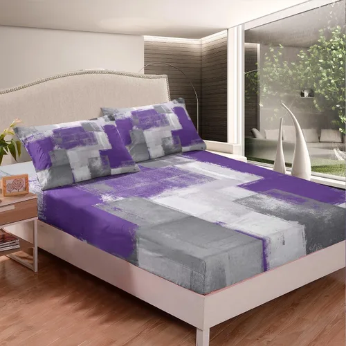 Miniatura 21 de Erosebridal Juego de sábanas de color negro con diseño de grunge azul, juego de sábanas abstractas de acuarela degradada, tamaño individual, teñido