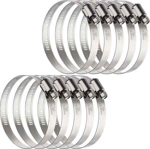 Miniatura 12 de OURU Abrazaderas de manguera grandes, paquete de 10 abrazaderas de manguera de acero inoxidable de 12 pulgadas ajustables de 11-1/2-1/4