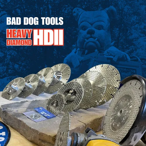 Miniatura 7 de Bad Dog Tools 4.5” Disco de brida Deux (HDII) de diamante para molienda *a ras*, lijado y corte. Uso en hierro, acero, latón, azulejo, piedra